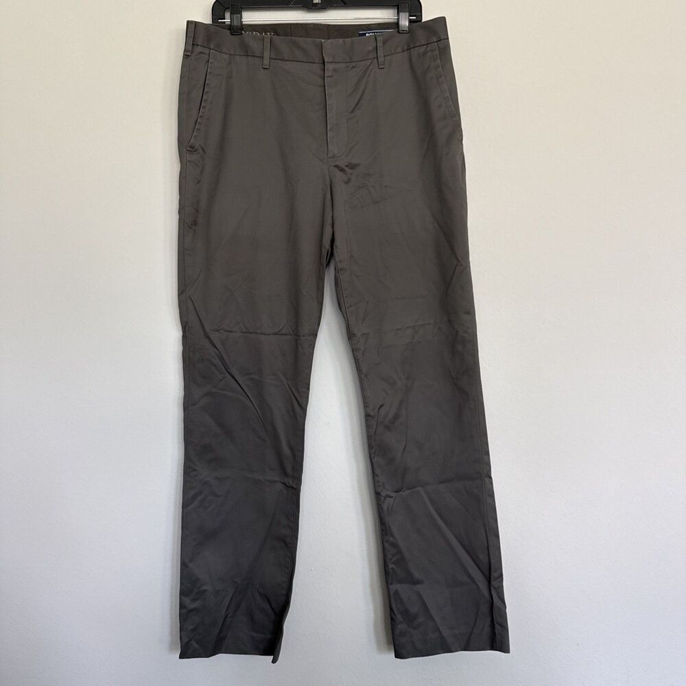 Bonobos Thursday Pants Straight Fit Men's Size 35/32 Gray Dress Flat Front